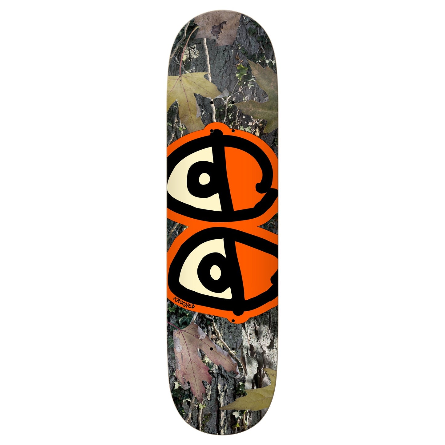 KROOKED SKATEBOARDS TEAM EYES CAMO ORANGE DECK 8.25