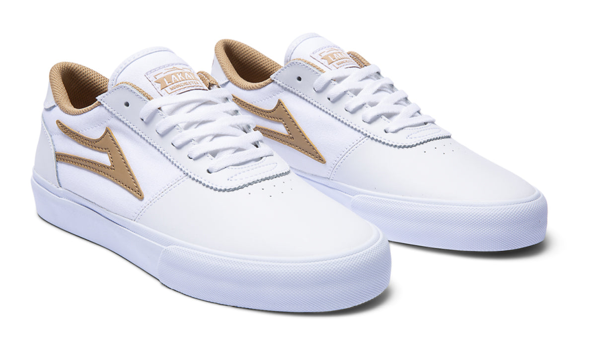 LAKAI LTD MANCHESTER WHITE LEATHER/TAN