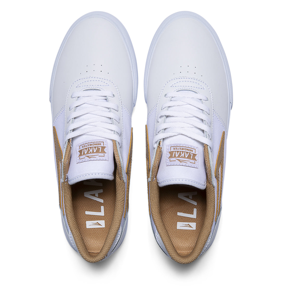 LAKAI LTD MANCHESTER WHITE LEATHER/TAN