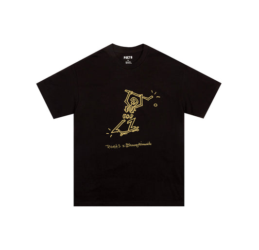 POETS BRAND DANNY MINNICK X POETS T SHIRT BLACK/GOLD