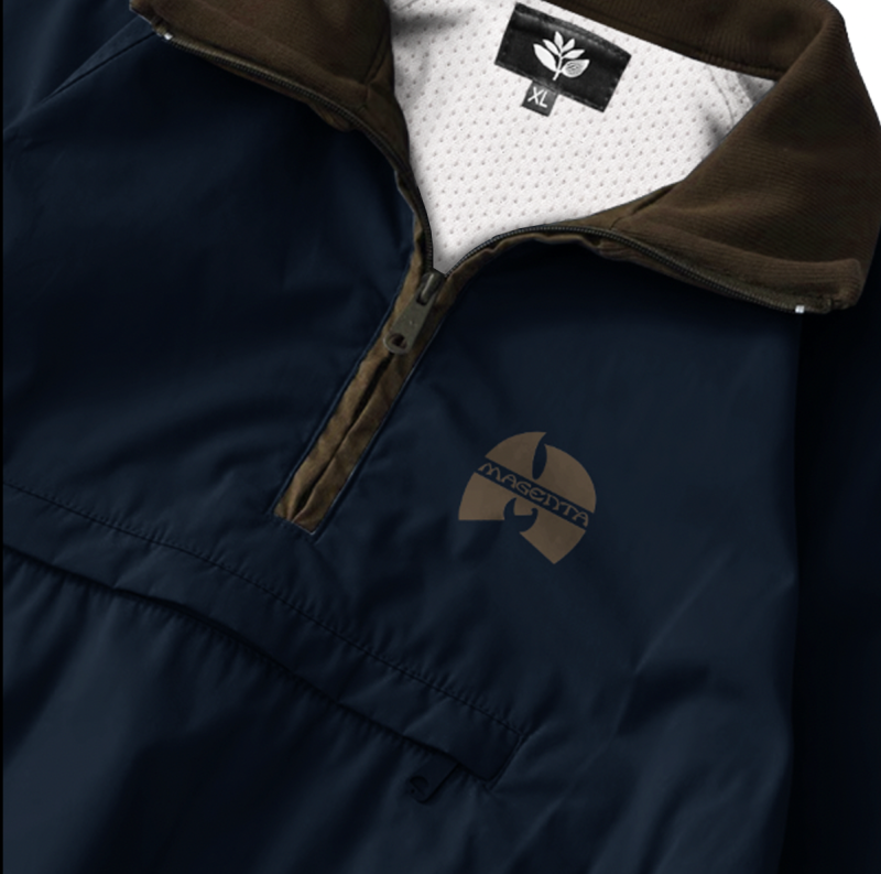 MAGENTA SKATEBOARDS SHAOLIN HALF ZIP JACKET CHARCOAL BLUE