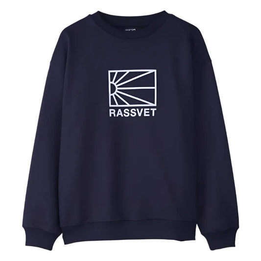 RASSVET / PACCBET LOGO CREWNECK SWEATSHIRT NAVY