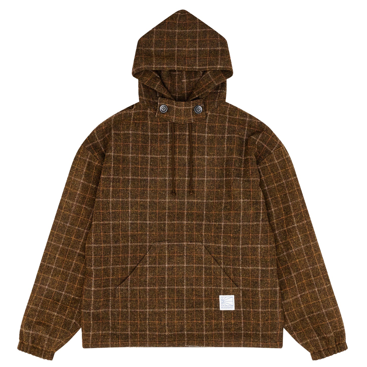 RASSVET / PACCBET FLANNEL THERMAL HOODED JACKET BROWN