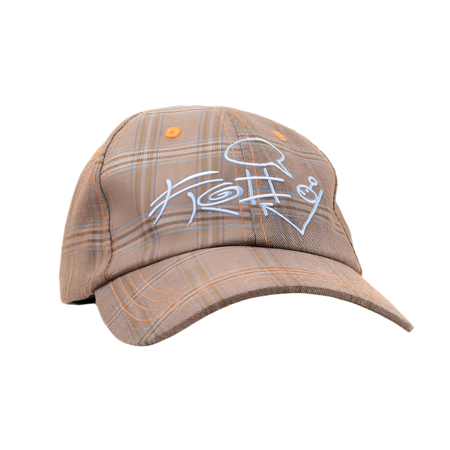 FROG SKATEBOARDS PLAID G HAT BROWN