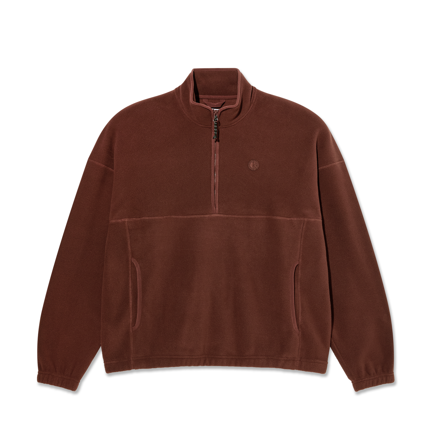 POLAR SKATE CO IVAN HALF ZIP SWEATER WINE