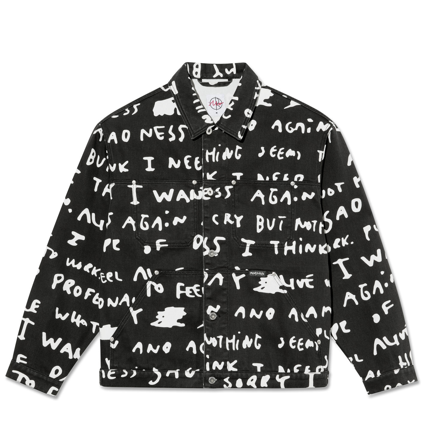 POLAR SKATE CO PATRIK JACKET SAD NOTES BLACK/WHITE