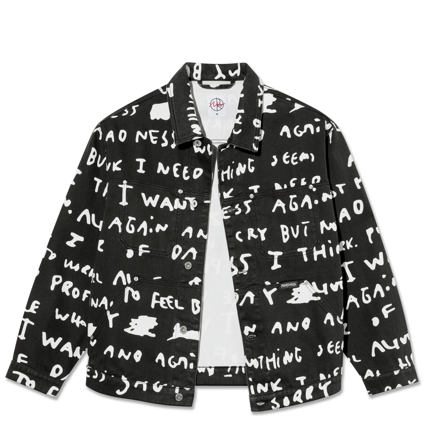 POLAR SKATE CO PATRIK JACKET SAD NOTES BLACK/WHITE