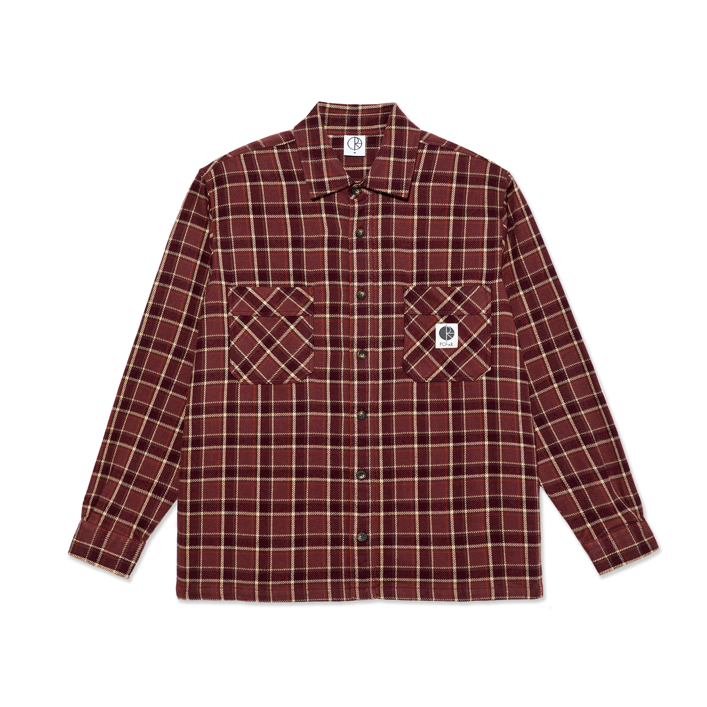 POLAR SKATE CO MIKE LS FLANNEL SHIRT OXBLOOD CHECK