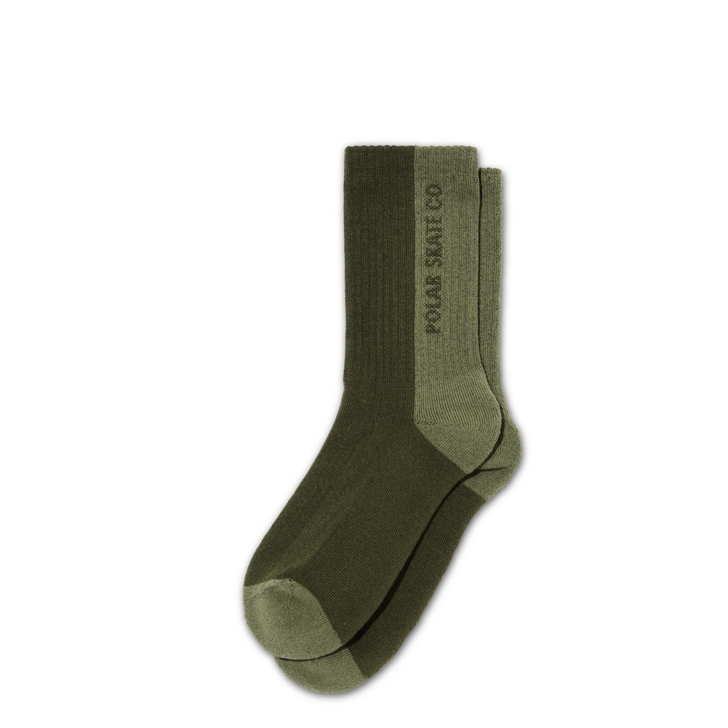 POLAR SKATE CO RIB SOCKS 50/50 UNIFORM GREEN