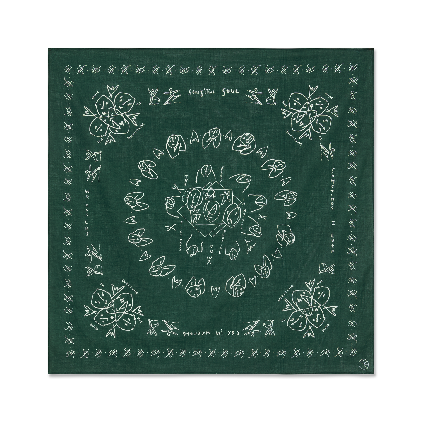 POLAR SKATE CO BANDANA DARK GREEN