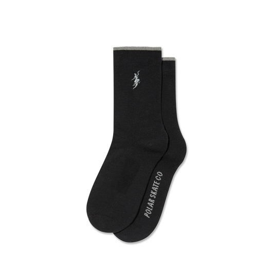 POLAR SKATE CO BUSINESS SOCKS NO COMPLIES FOREVER BLACK