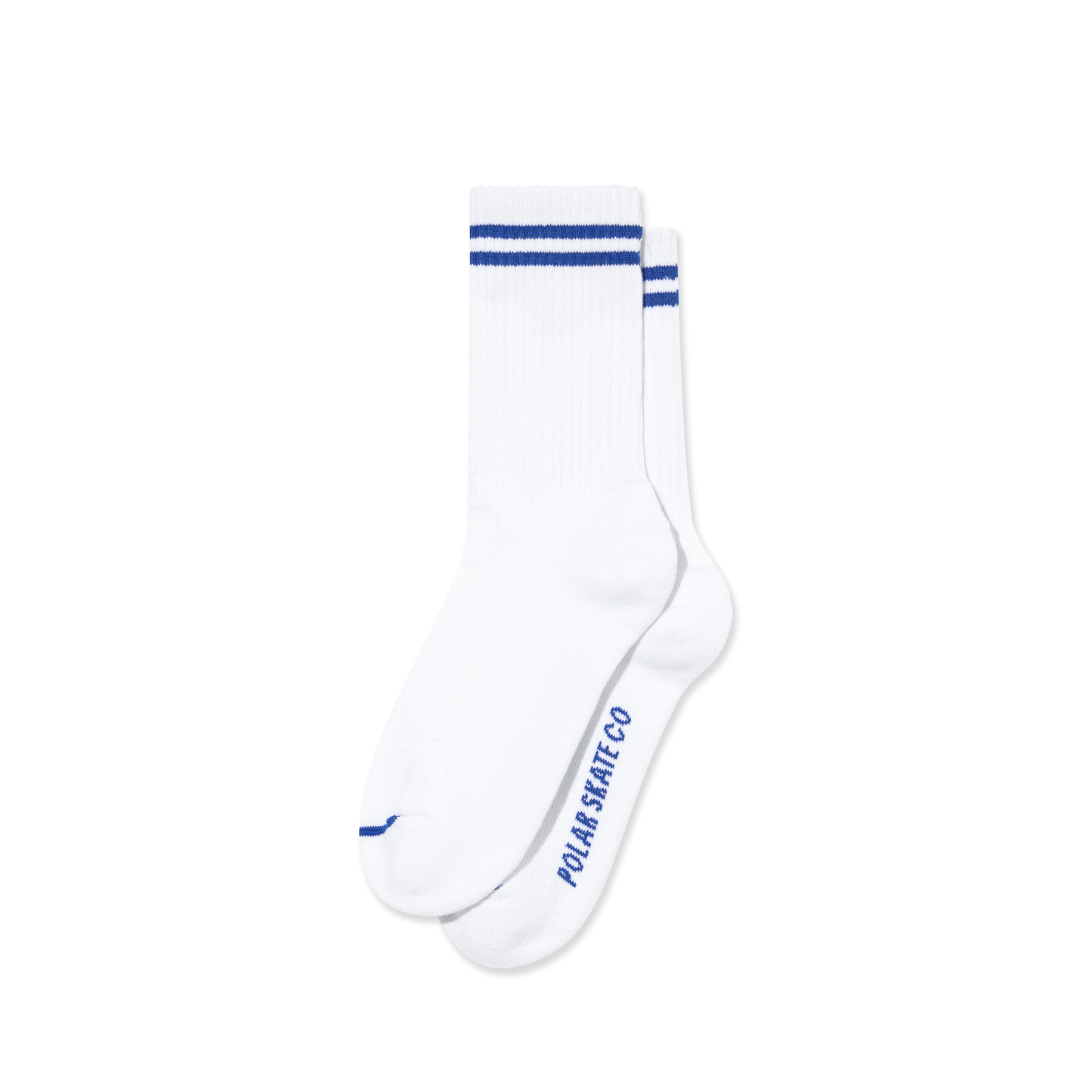 POLAR SKATE CO RIB SOCKS 2 STRIPE WHITE/BLUE