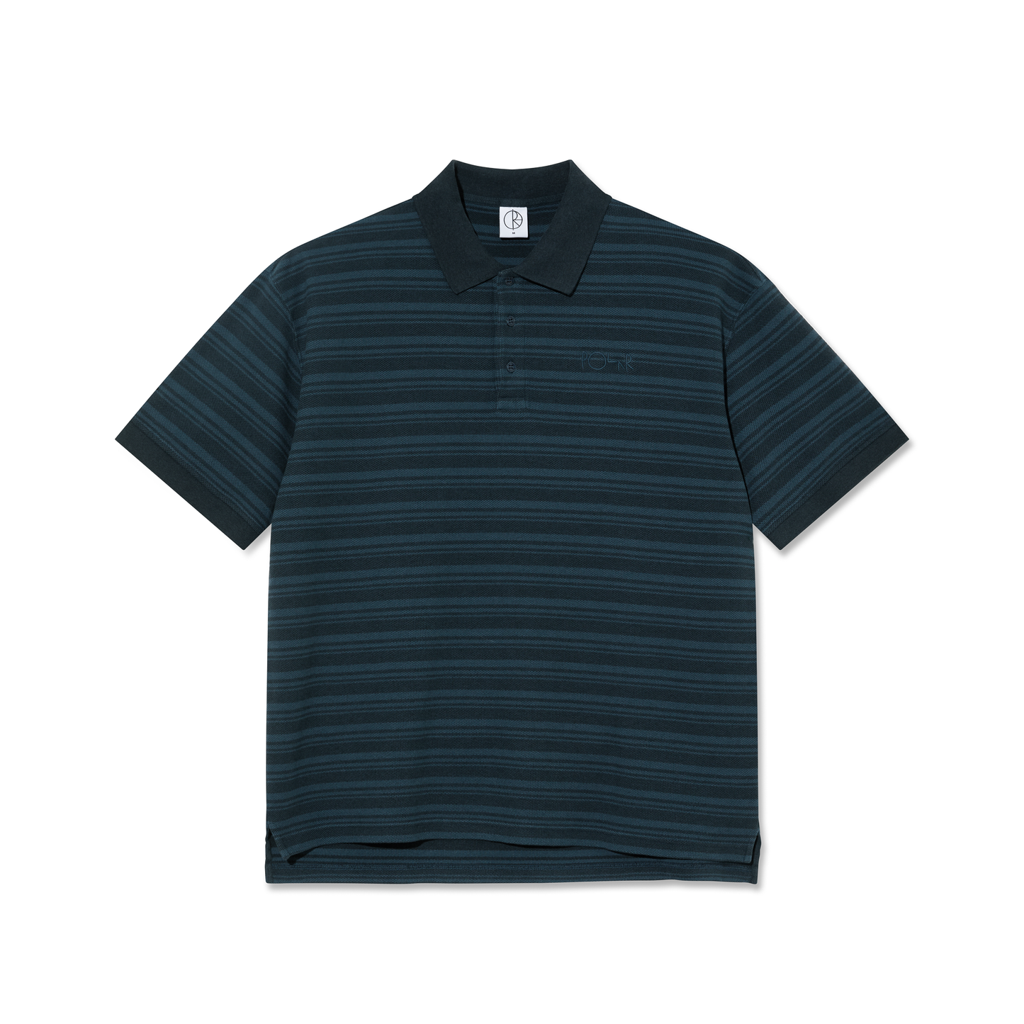 POLAR SKATE CO SURF POLO SHORT STRIPE NEPTUNE BLUE