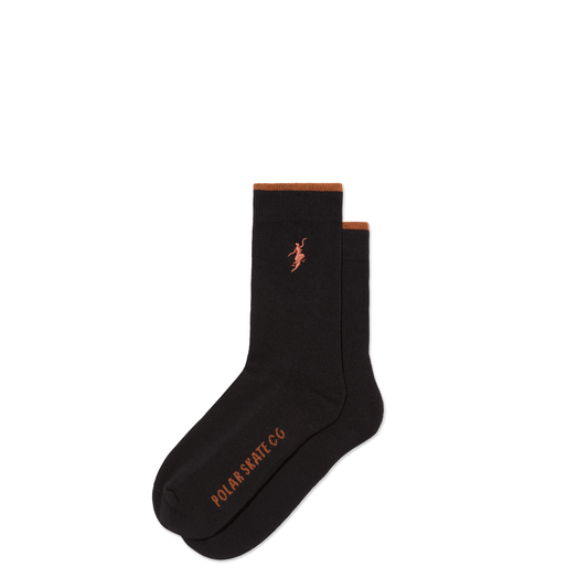 POLAR SKATE CO BUSINESS SOCKS BLACK/CARAMEL