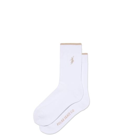POLAR SKATE CO BUSINESS SOCKS WHITE/SAND