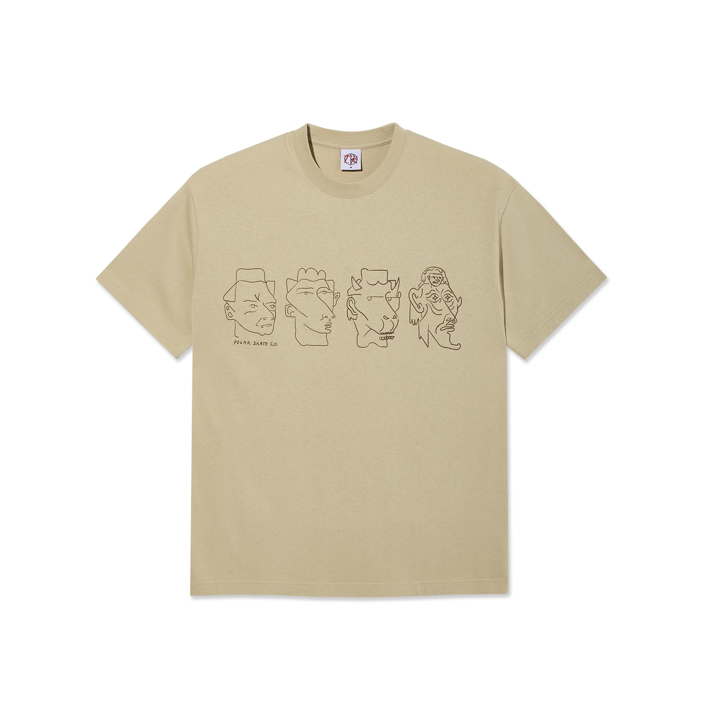 POLAR SKATE CO 8 HEADS CONTRAST TEE SAND/BROWN