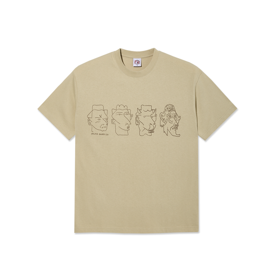 POLAR SKATE CO 8 HEADS CONTRAST TEE SAND/BROWN