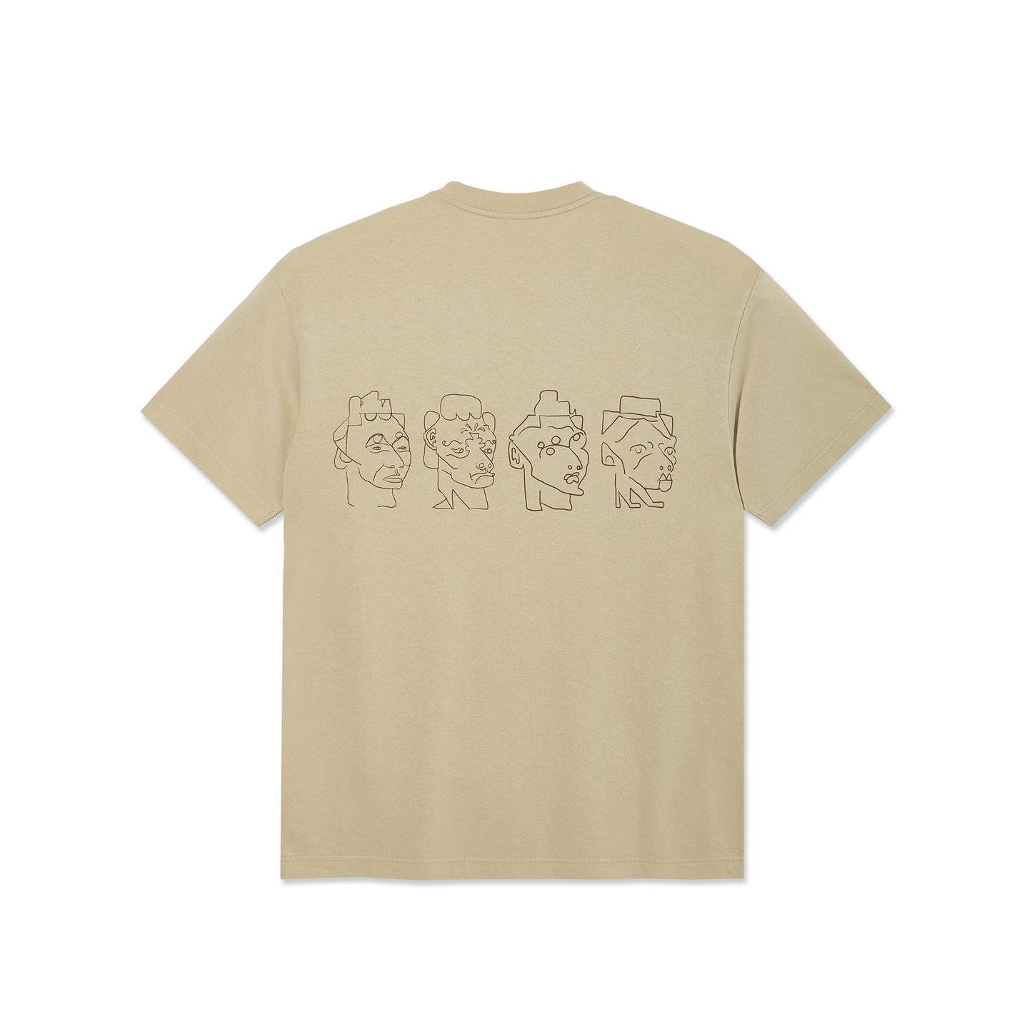 POLAR SKATE CO 8 HEADS CONTRAST TEE SAND/BROWN