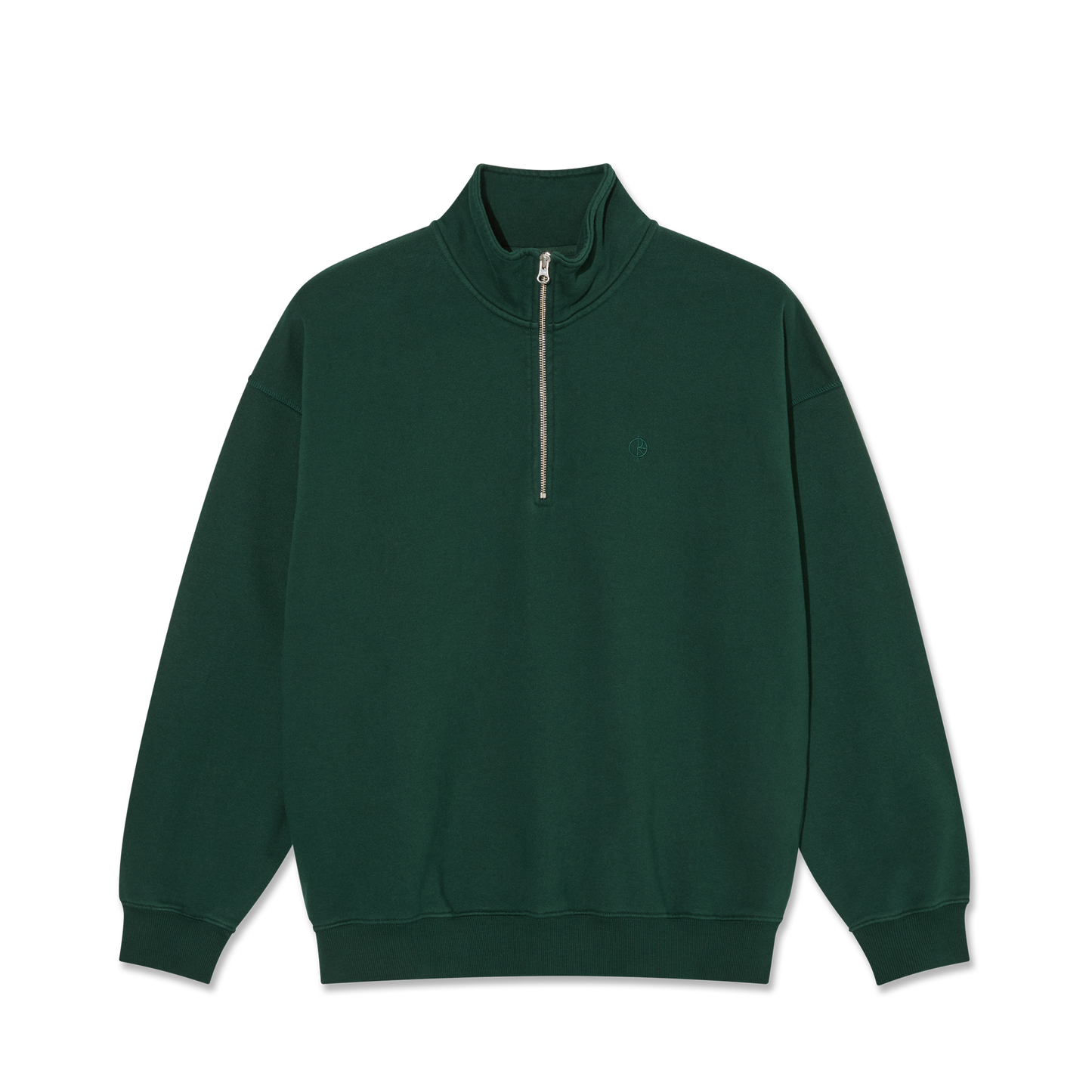 POLAR SKATE CO FRANKIE HALF ZIP SWEATER DARK EMERALD