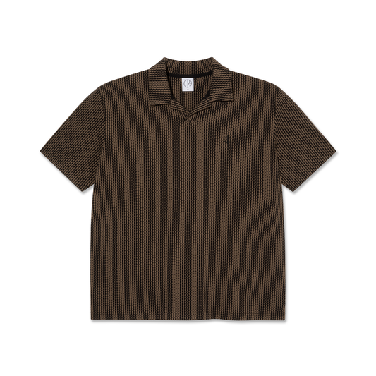 POLAR SKATE CO SERGE POLO SHIRT BOUCLÉ BRASS/BLACK