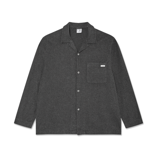 POLAR SKATE CO TONY LS FLANNEL SHIRT DARK GREY