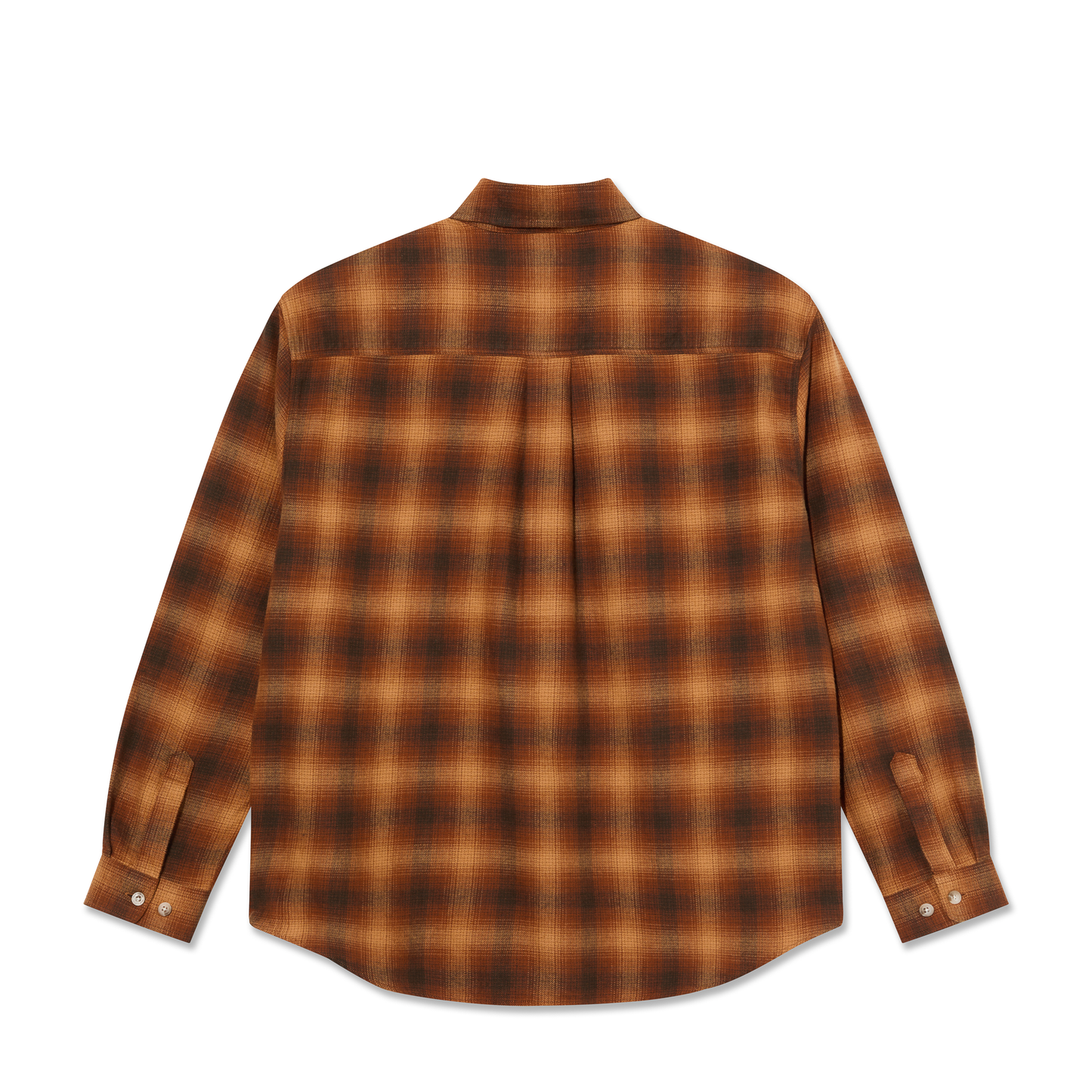 POLAR SKATE CO MITCHELL LS SHIRT SHADOW CHECK CARAMEL