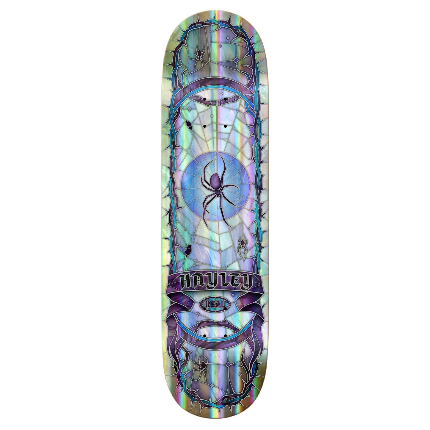 REAL SKATEBOARDS HAYLEY RAINBOW HOLO CATHEDRAL DECK