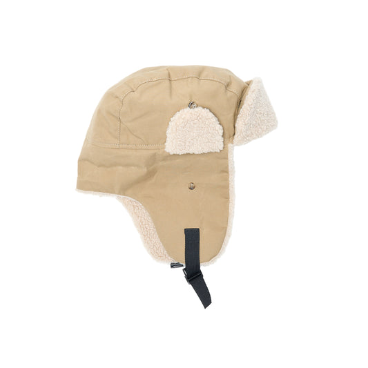RASSVET / PACCBET WAXED COTTON WOVEN TRAPPER HAT BEIGE