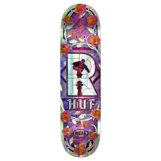 REAL SKATEBOARDS HUF HOLO RAINBOW CATHEDRAL DECK 8.25