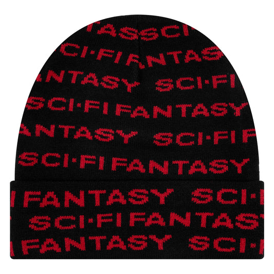 SCI-FI FANTASY REPEAT LOGO BEANIE BLACK