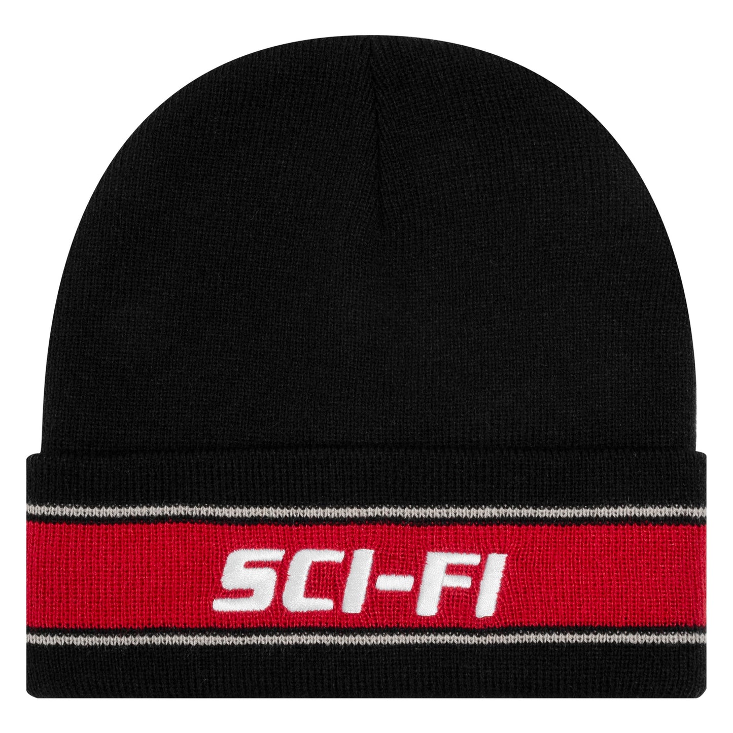 SCI-FI FANTASY STRIPE FOLD BEANIE BLACK