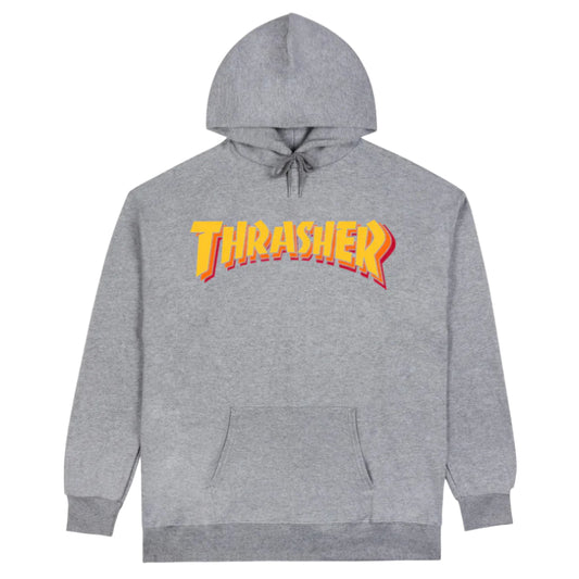 THRASHER MAGAZINE STACKED HOODIE GREY