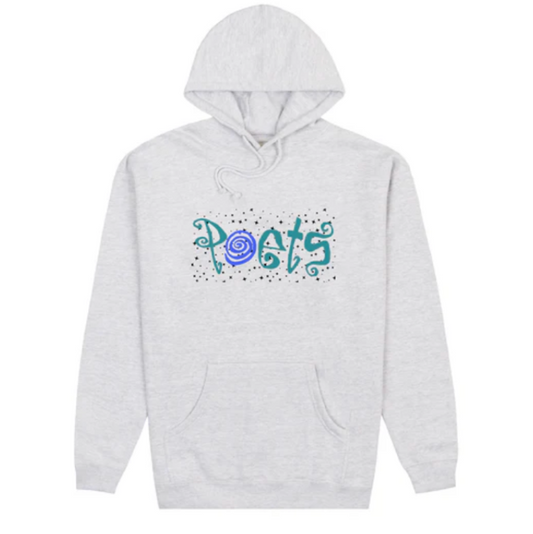 POETS CLIQUE SCREENED HOODIE GREY