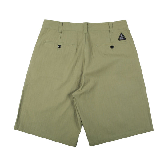 THEORIES SKATEBOARDS HERRINGBONE BERMUDA SHORT SAGE