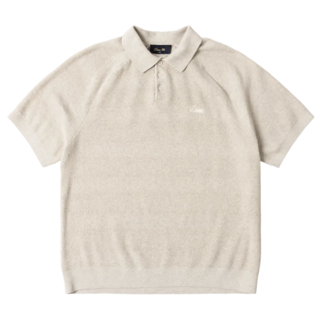 DIME MTL CABLE KNIT POLO OATMEAL