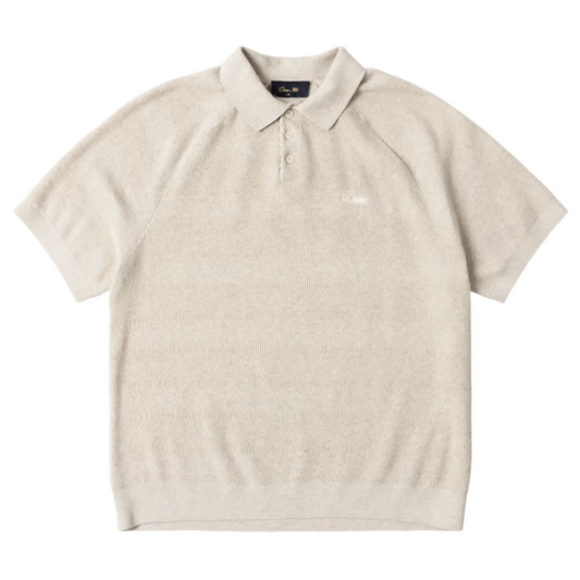 DIME MTL CABLE KNIT POLO OATMEAL