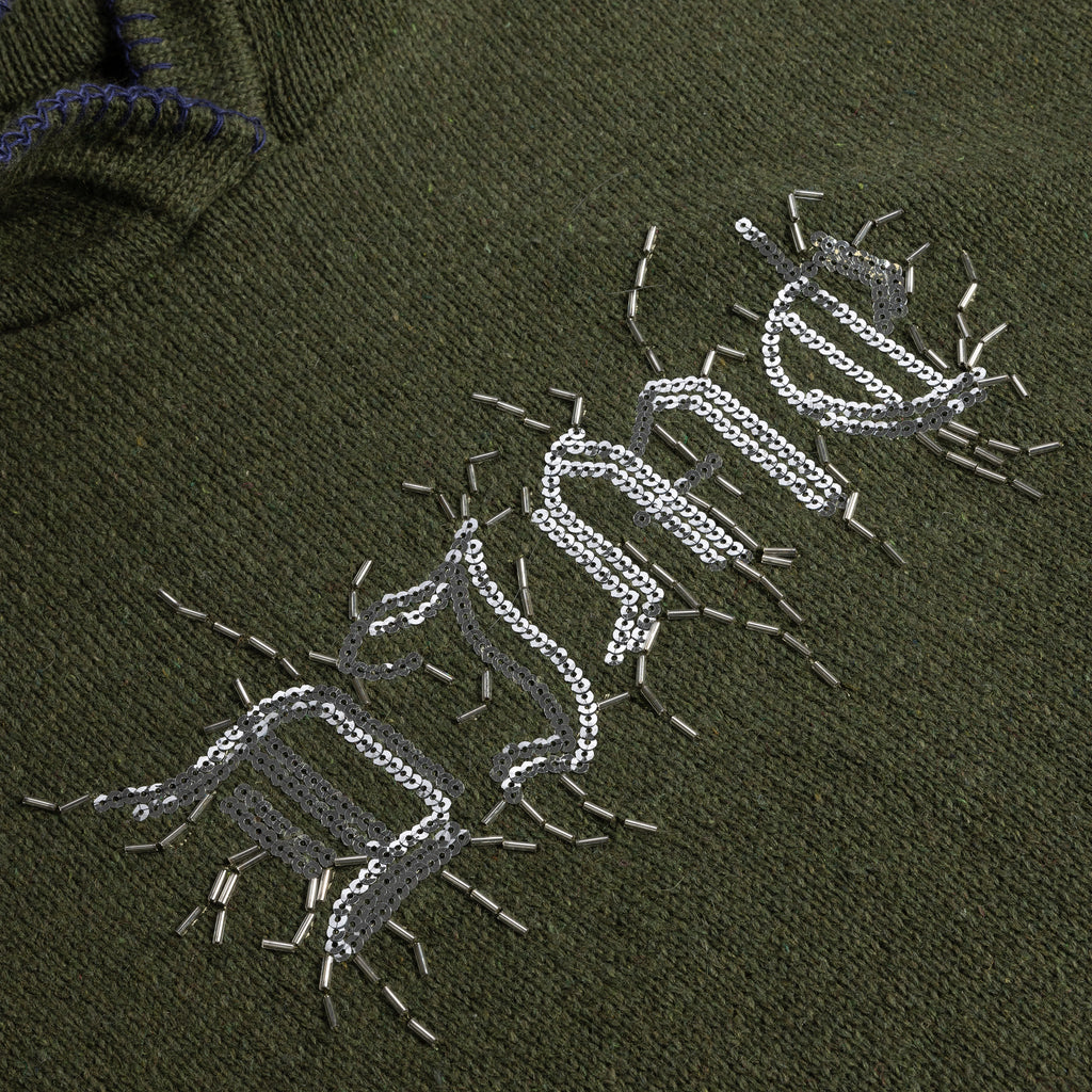 DIME MTL HARDCORE WOOL HOODIE ARMY GREEN