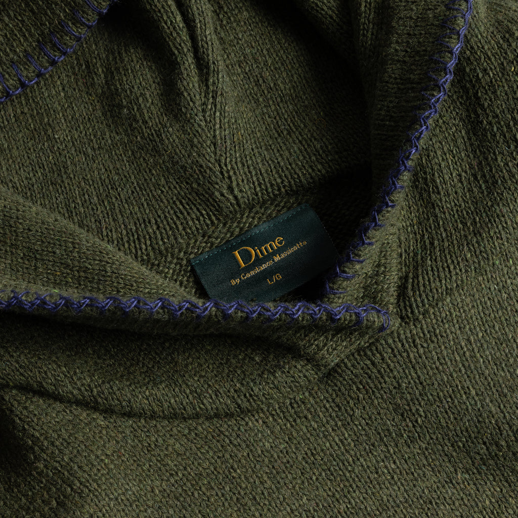 DIME MTL HARDCORE WOOL HOODIE ARMY GREEN