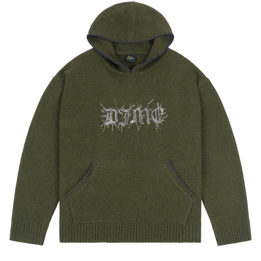 DIME MTL HARDCORE WOOL HOODIE ARMY GREEN