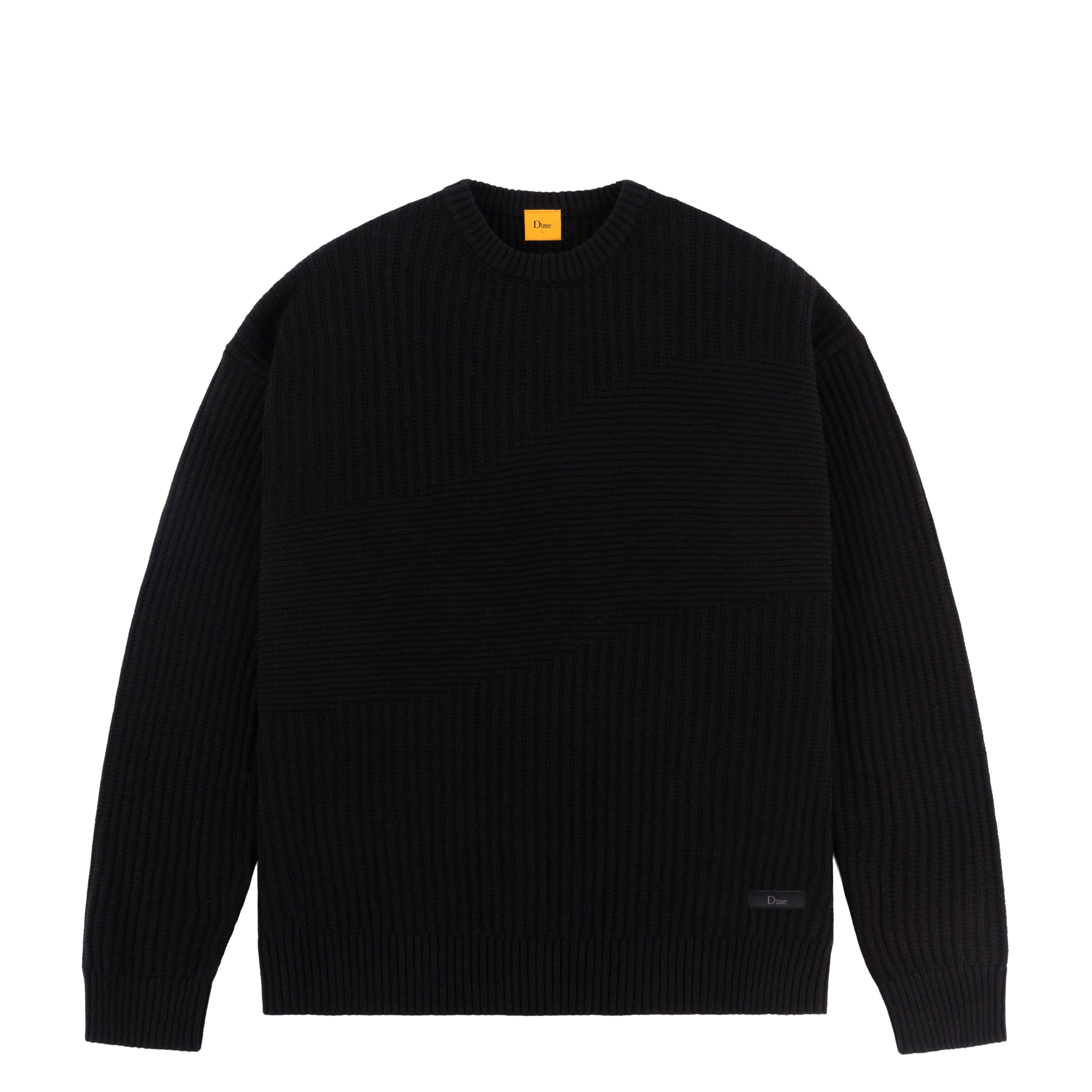 DIME MTL WAVE KNIT CREWNECK BLACK – Olympia Skateshop