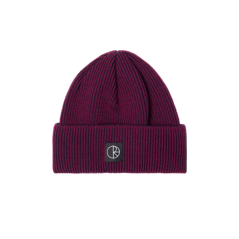 POLAR SKATE CO LINES MERINO BEANIE WINE/NAVY