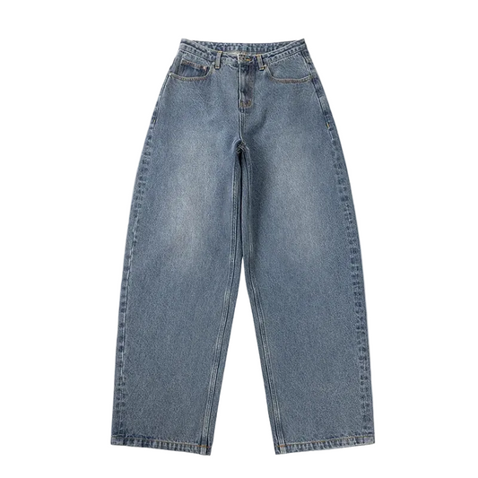 DIME MTL WOMENS BAGGY DENIM PANTS INDIGO WASH