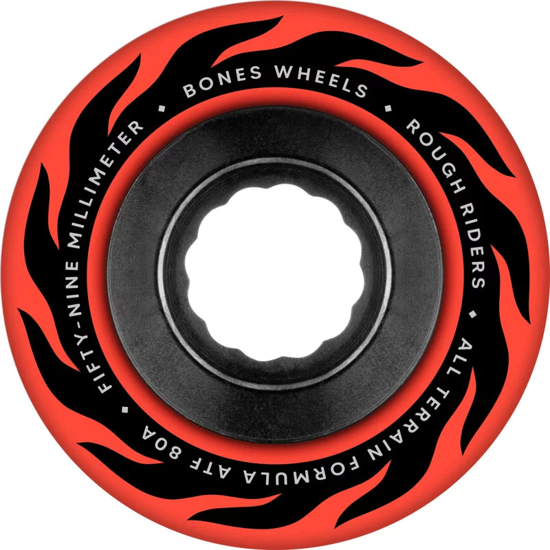 BONES WHEELS 80A ATF ROUGH RIDERS ETERNAL FLAME RED 56MM