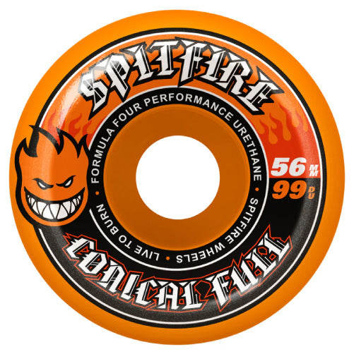 SPITFIRE WHEELS FORMULA FOUR CONICAL FULL ORANGE 56MM 99A
