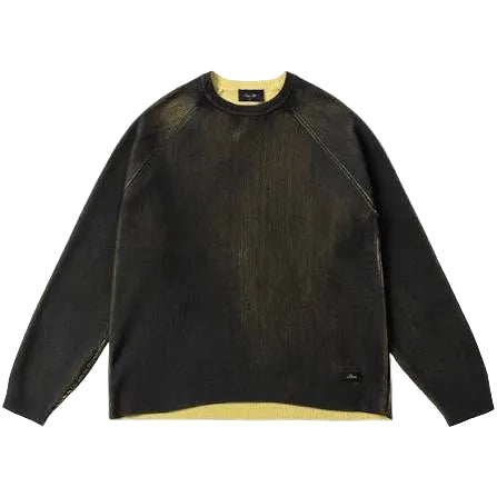 DIME MTL PRINTED RIB SWEATER BLACK/YELLOW