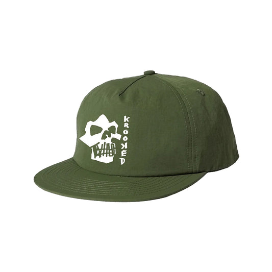 KROOKED SKATEBOARDS SKULLS SNAPBACK OLIVE