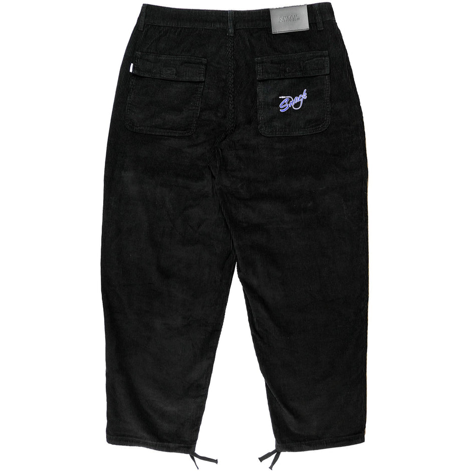 SNACK SKATEBOARDS MIC CHECK CORD PANTS BLACK
