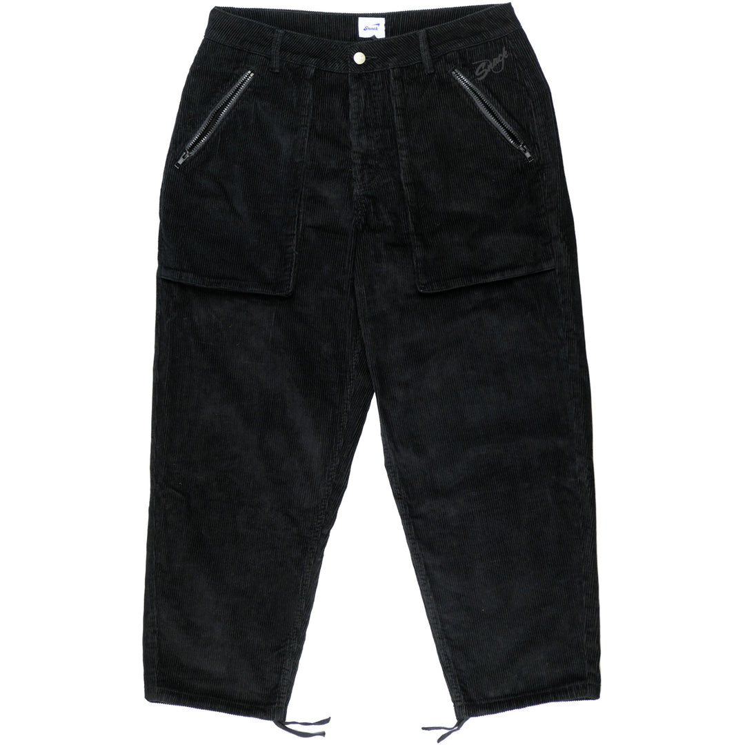 SNACK SKATEBOARDS MIC CHECK CORD PANTS BLACK