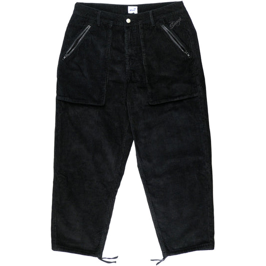 SNACK SKATEBOARDS MIC CHECK CORD PANTS BLACK