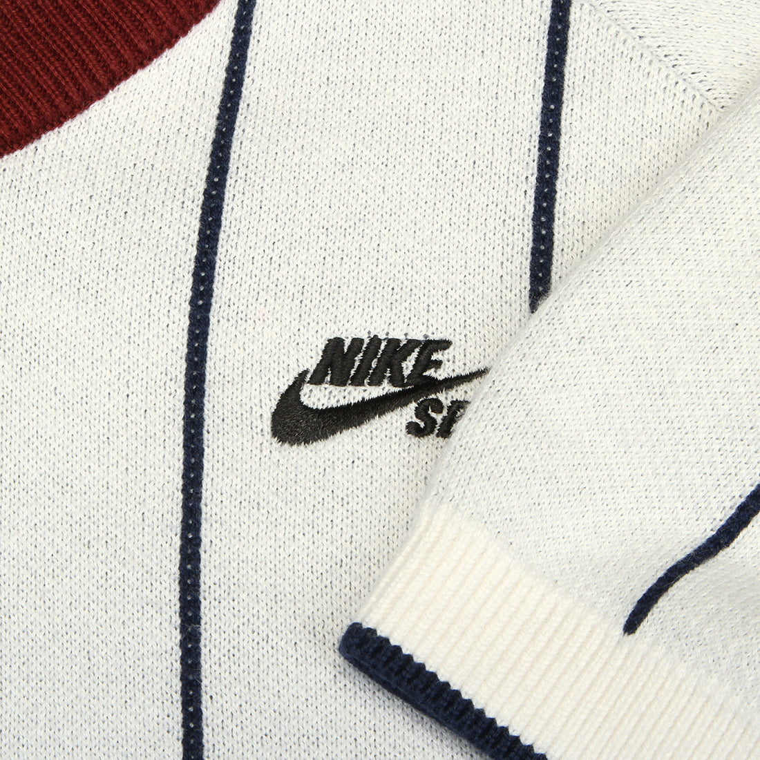 NIKE SB STRIPE POLO SWEATER SAIL/NAVY/TEAMRED